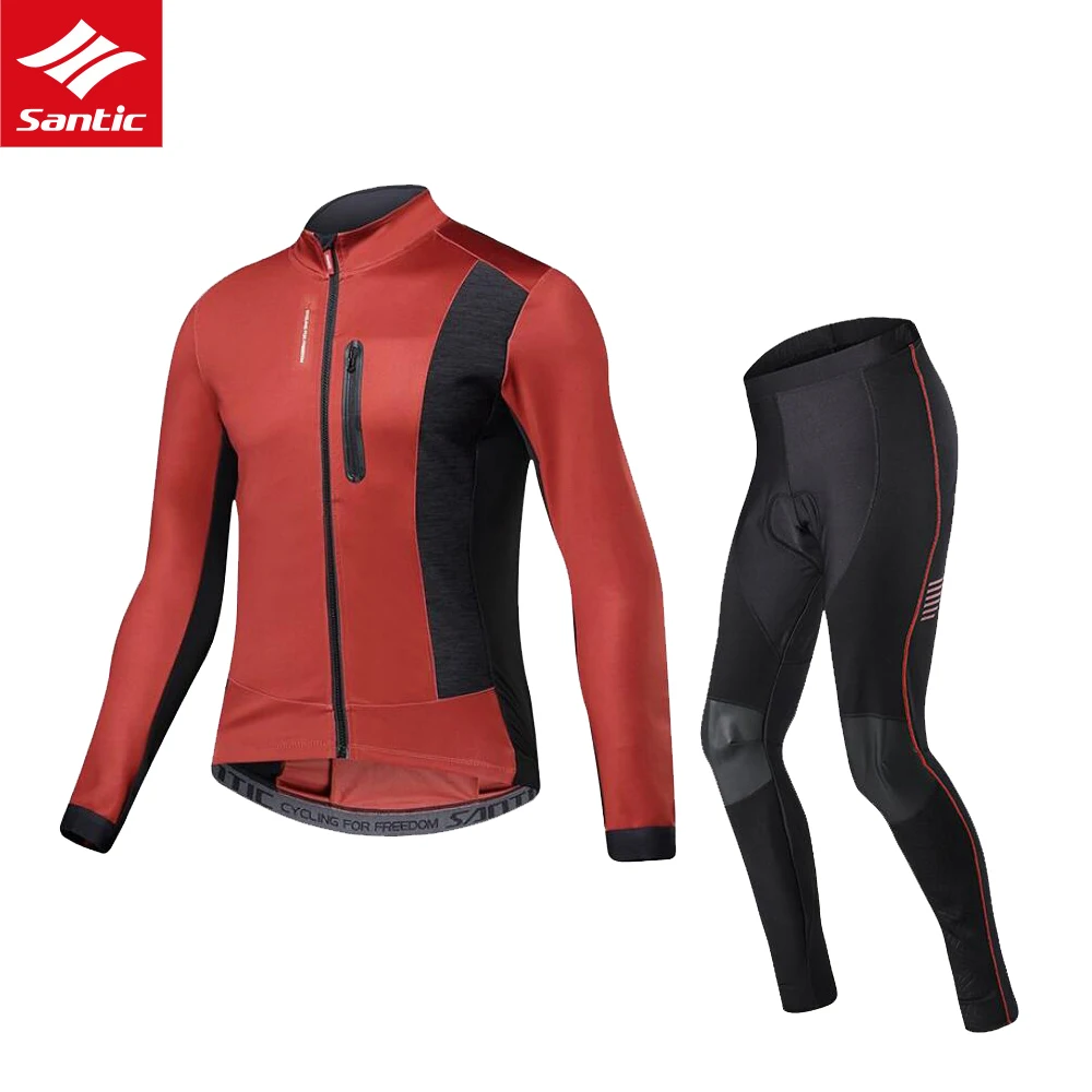 

Cycling Clothing Men Long Sleeve Bicycle Jersey Set Santic Sport MTB Wear Quick Dry Mens Road Bike Clothes Male Riding Suit