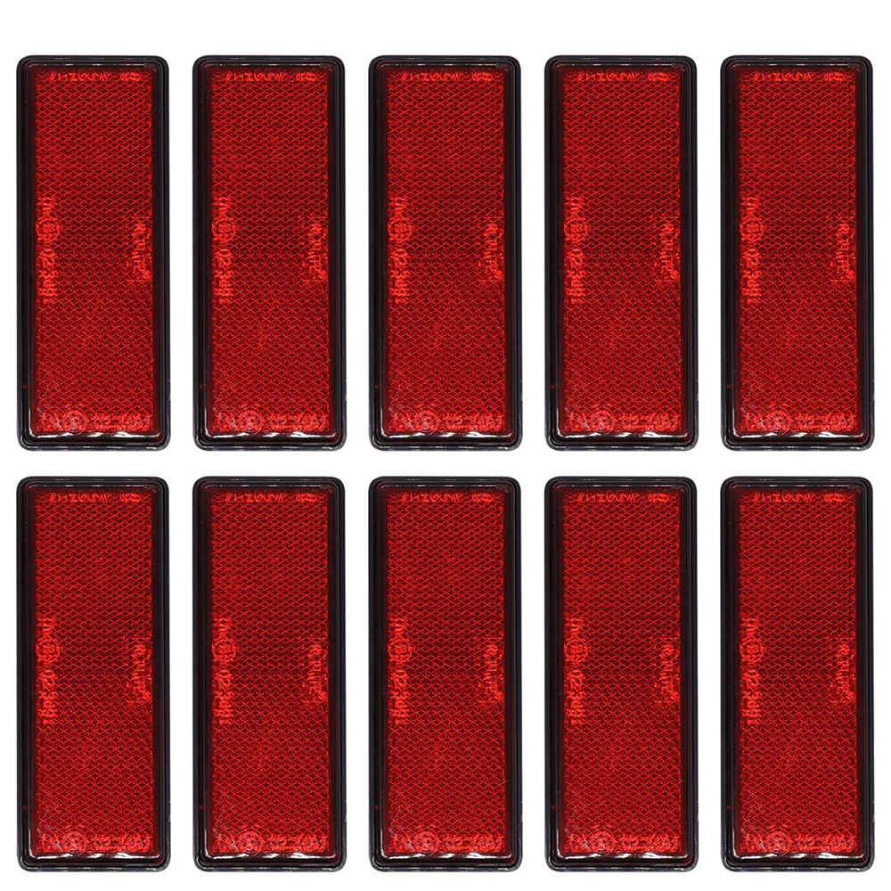 Универсальный 10 шт. Прямоугольный Клей задний отражатель для трейлер внедорожник Грузовик поезд яхты - Цвет: Красный