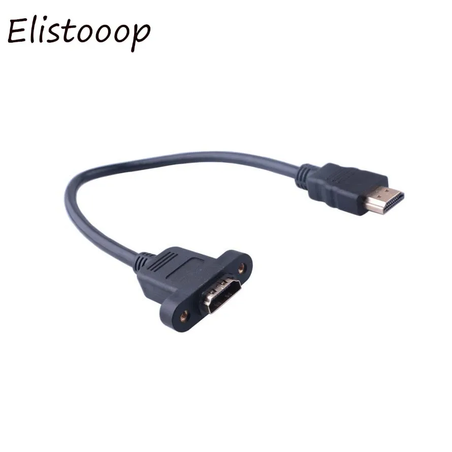 Elistooop 30 см позолоченный HDMI Удлинительный кабель штекер гнездо с винтовой панелью