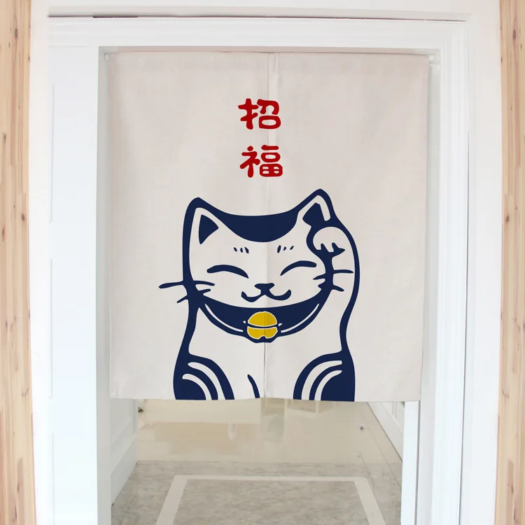 wave cats decorative door curtains fabric cloth cotton home screens