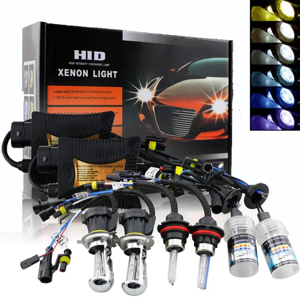 

12V 55W H4 Xenon Bulb Ballast Conversion HID KIT Car Headlight Lamp 3000K 4300K 5000K 6000K 8000K 10000K 12000K Car Light Source