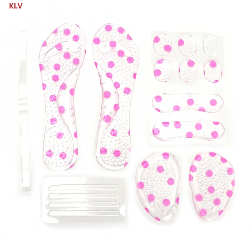 

KLV 6 Kinds /Set Silica Gel Insole Women High Heel Shoes Silicone Pad Foot Strips Foot Care Kit