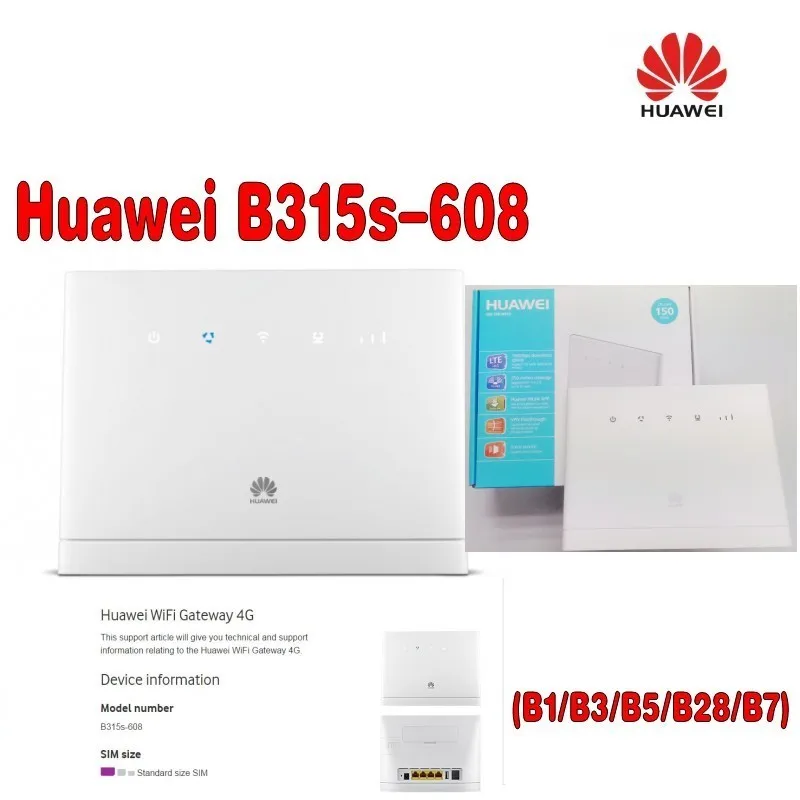  (+4G Antenna SMA 35dBi 4G Antenna) Unlocked Huawei B315 B315s-608 LTE FDD 700/850/1800/2100/2600Mhz