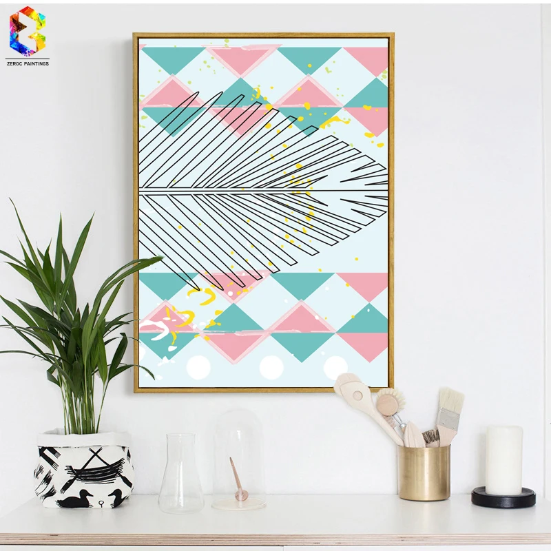 

ZeroC Tropical Amorous Canvas Art Print Poster, Palm Leaf Wall Painting for Living Room Decoration, Nordic Colorful Home Decor