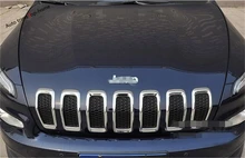 7pcs For JEEP Cherokee 2014 2015 Chrome Front Grille Vent Hole Frame Cover Trims 7pcs For JEEP Cherokee 2014 2015 Chrome Front Grille Vent Hole Frame Cover Trims