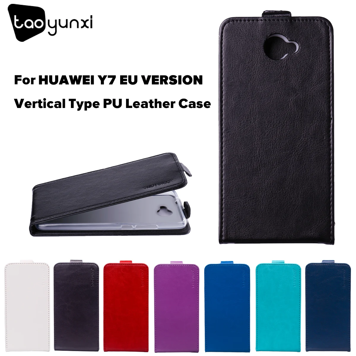 

TAOYUNXI Flip Phone Case Cover For Huawei Y7 European Version Cover TPU Solid PU Leather Nova Lite+ Ascend XT2 Case Magnetic Bag
