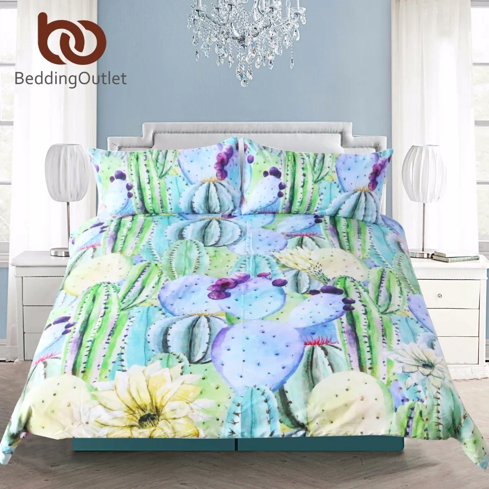 Buy BeddingOutlet 3PCS Printed Watercolor Cactus