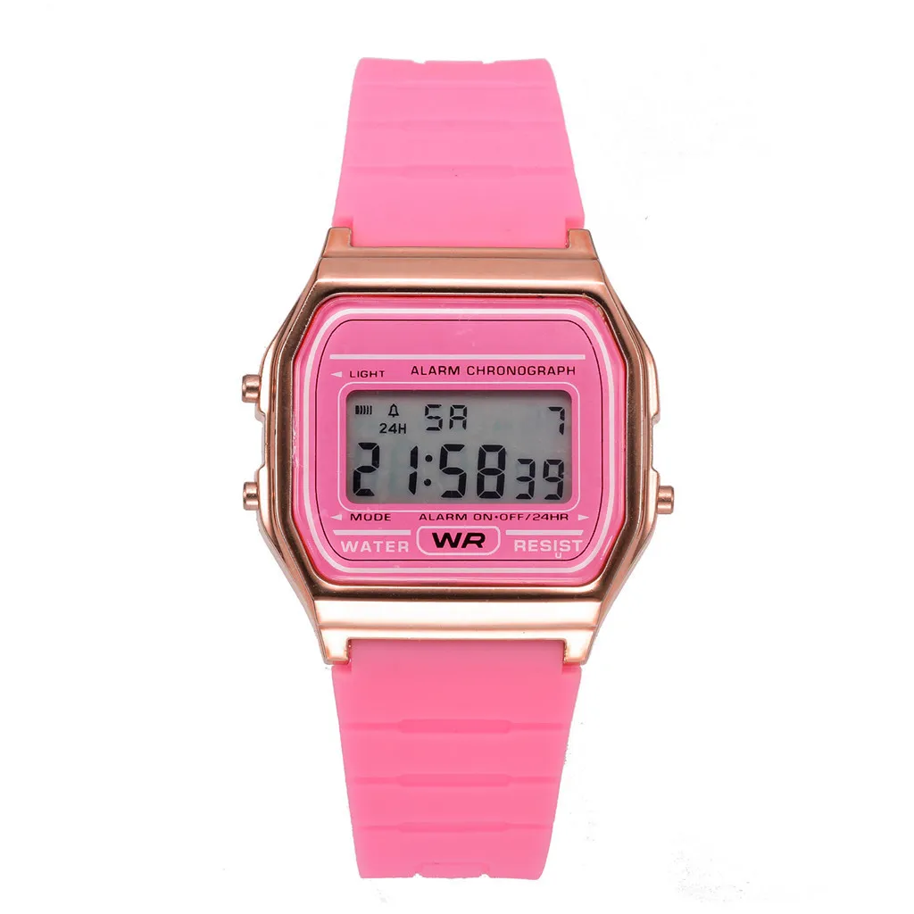 New Fashion gold silver Silicone Couple Watch digital watch square military men women dress sports watches watch A4