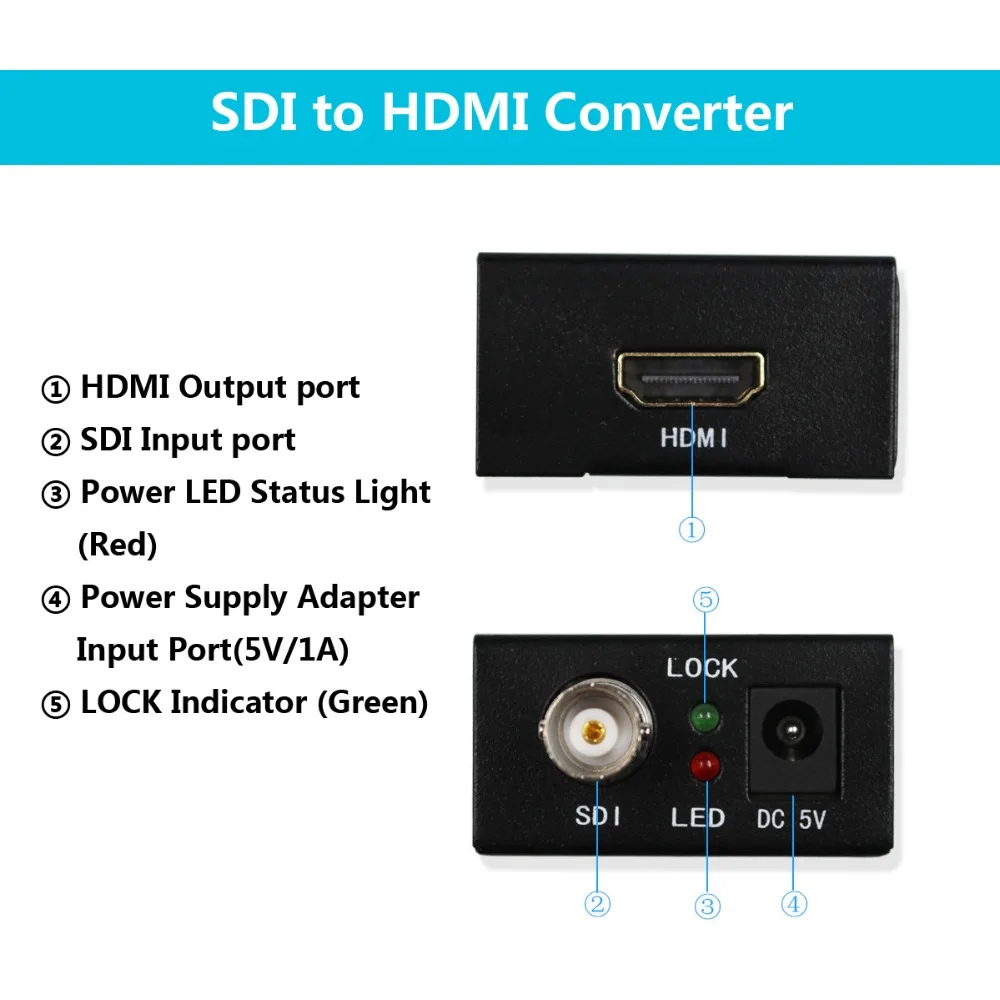 Conversor de Áudio e Vídeo Sdi para Hdmi Sdi para Hdmi para Monitor Bnc ao Adaptador de Hdmi Wiistar Nova Chegada hd 3g para Monitor Hdtv - Image 2