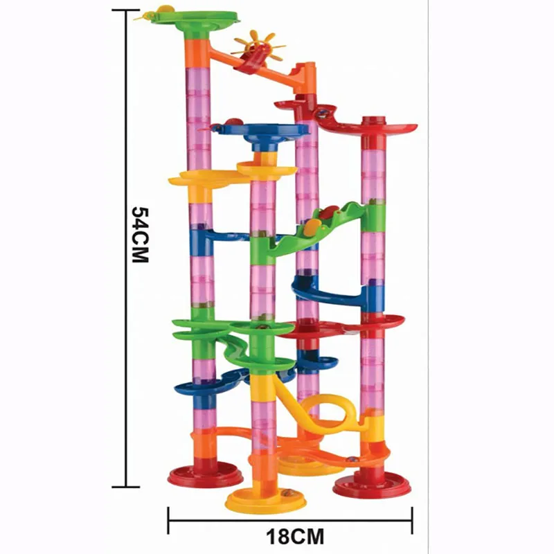 Цветные строительные блоки DIY Строительство мраморный трек Запуск шары лабиринты 3D мяч на направляющей блок детский подарок развивающие игрушки