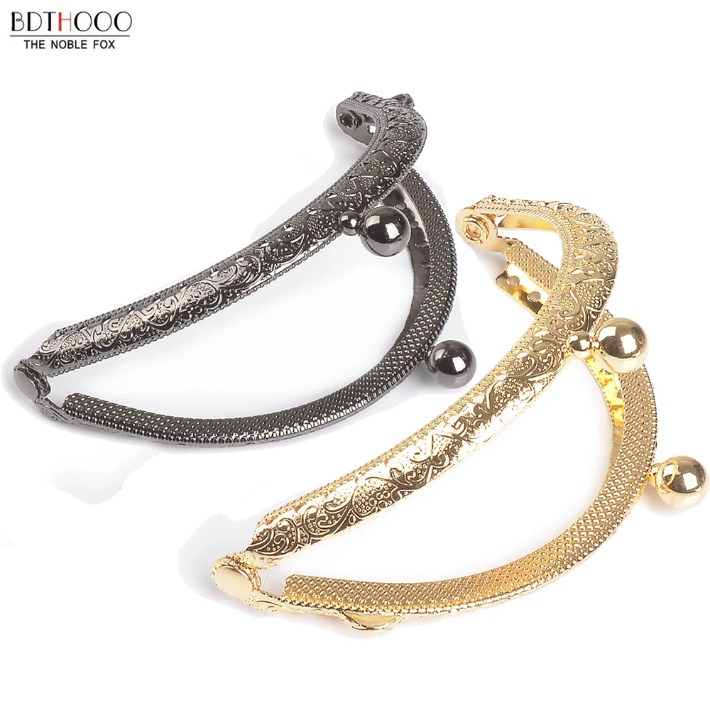 

8.5cm Round Metal Purse Frame Handle for Clutch Bag Handbag Accessories Making Kiss Clasp Lock Antique Bronze Gold Bags Hardware