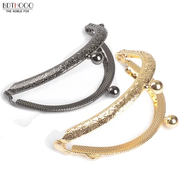 

8.5cm Round Metal Purse Frame Handle for Clutch Bag Handbag Accessories Making Kiss Clasp Lock Antique Bronze Gold Bags Hardware