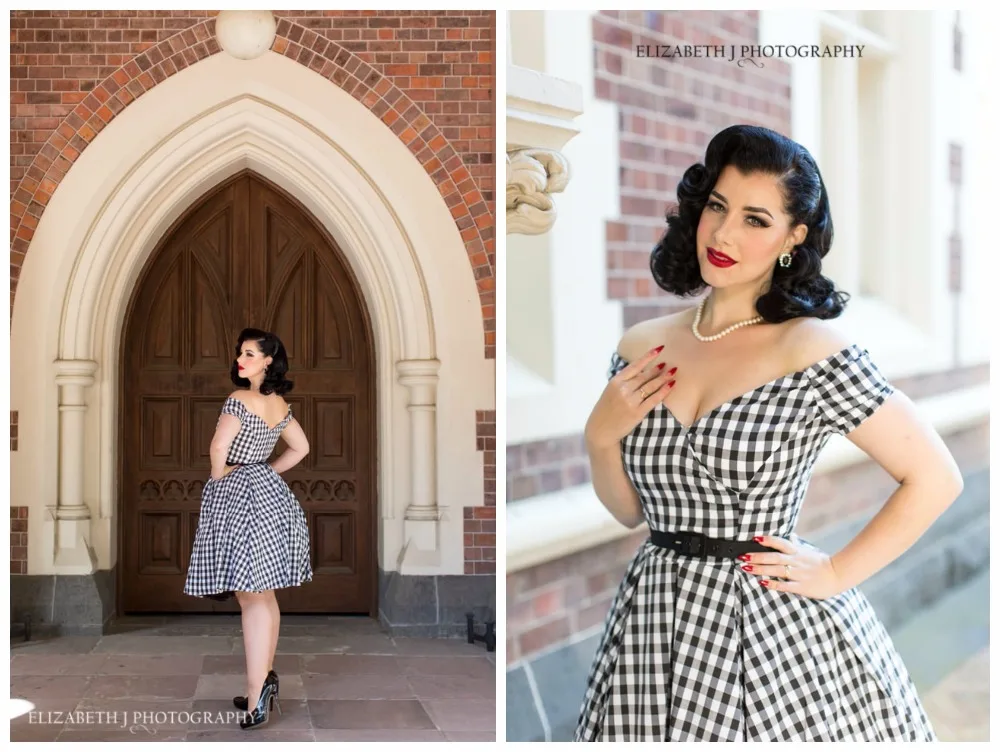 40-vintage 50 s Одри Хепберн Милая декольте качели fatale платье в черно-белую клеточку плюс Размер рокабилли платья в стиле Пинап