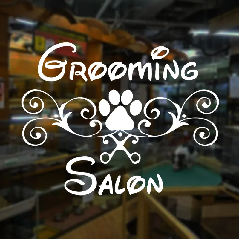 

Pet Dog Grooming Salon Wall Sticker Vinyl Home Decor Interior Design Pet Shop Window Decals Animal Murals Wallpaper A261