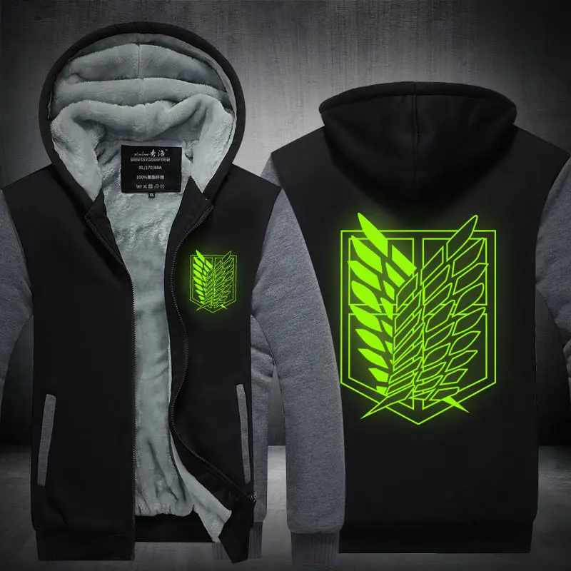 Fans Wear Attack On Titan Coat Zipper Hooded Printed Hoodies Shingeki No Kyojin Winter Sweatshirt Rivaille Zip Up