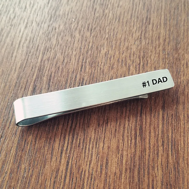 Dad Tie Bar#1 Dad Tie Clip Dad Gift Engraved Father Gift Father Tie Clip Stainless Steel For Him For Dad Guy Gift