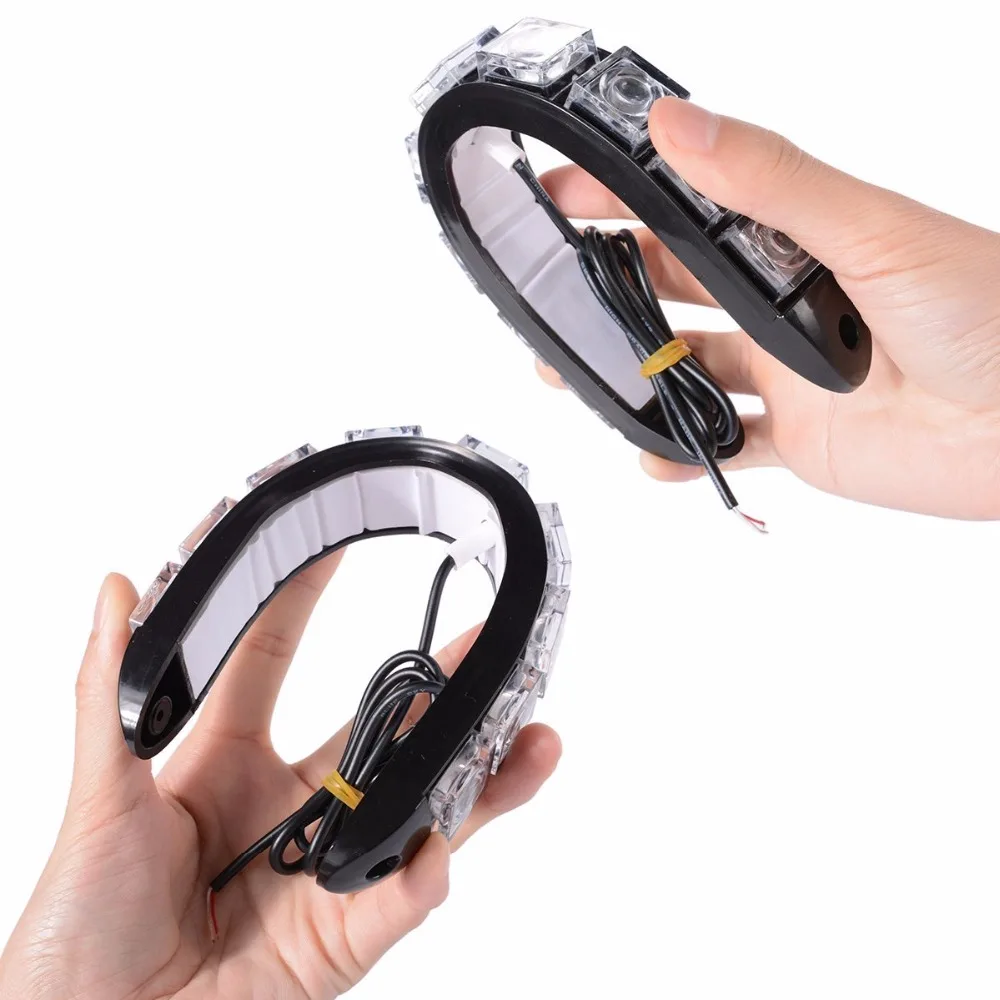 Raoping 2pcs Car DRL 9LED Flexible Silicone Daytime Running Light Kit Fog Lamp Day Driving Daylight Waterproof Super Bright Led