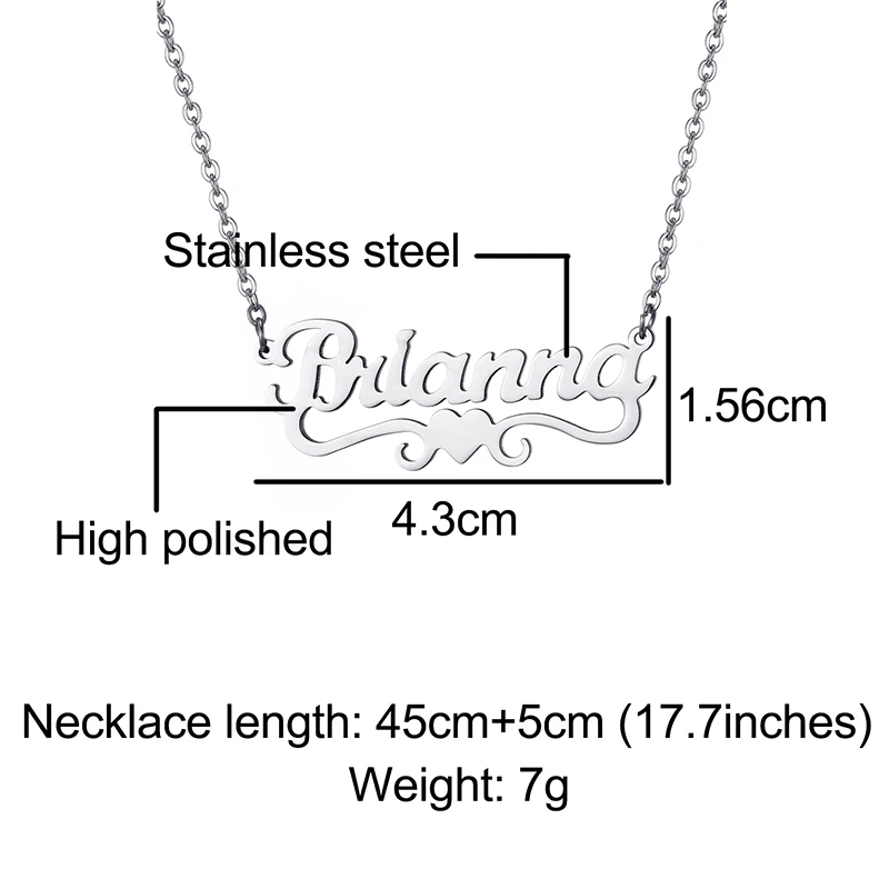 Индивидуальное модное ожерелье из нержавеющей стали 316L именной, буква Золотое колье Ожерелье Подвеска табличка подарок свадьба - Окраска металла: Sliver