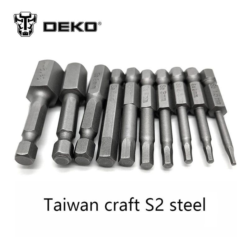 DEKO 12/10 шт набор T6 T45 Набор отверток шестигранные/торкс/плоская головка 1/4
