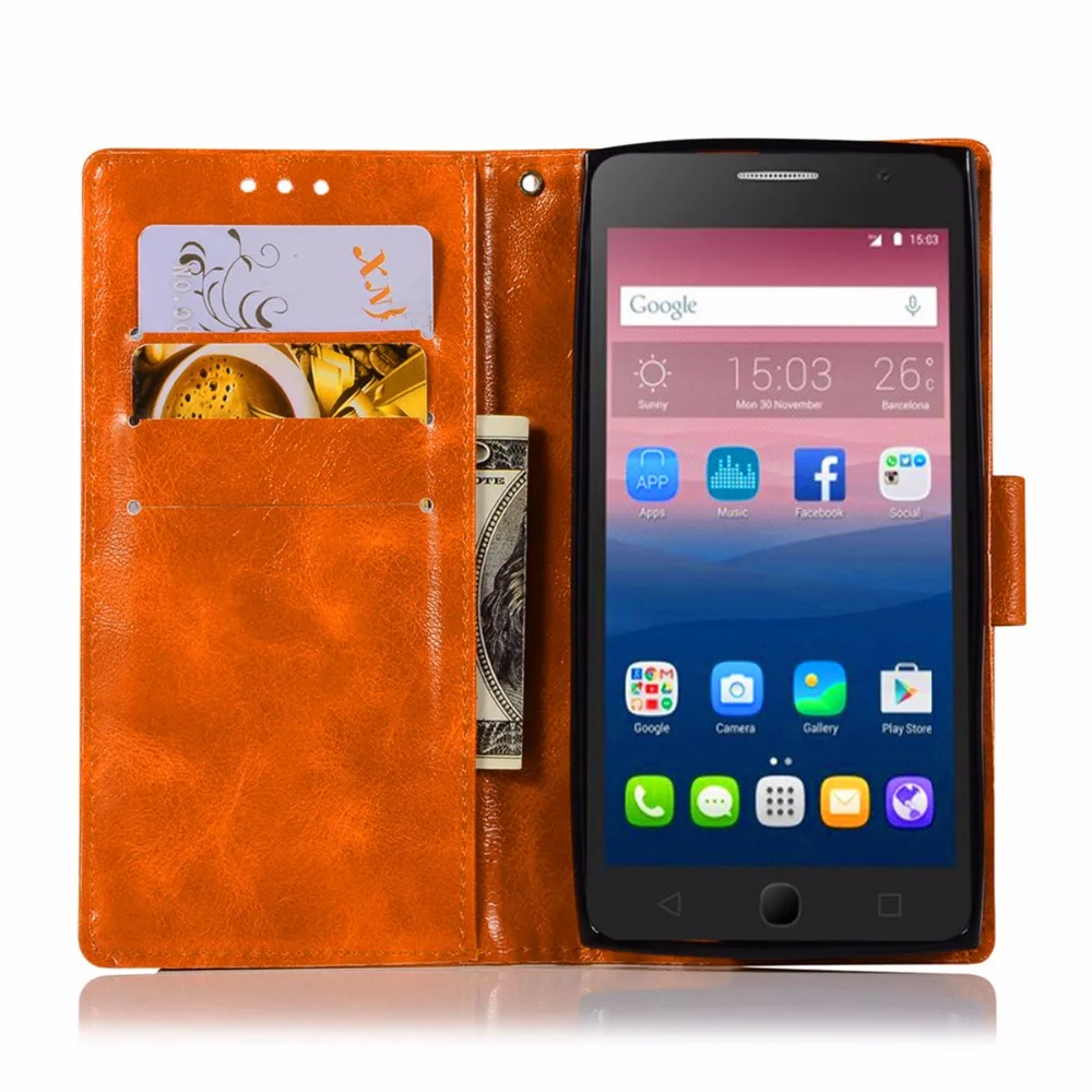Модный чехол кошелек для телефона Alcatel OneTouch Flash 2 7049D 5 0 дюйма сумка с подставкой