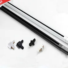 1 м светодиодный светильник для дорожки, рельсы, универсальные двухполосные рельсы, алюминиевый трек, светильник ing, черный, белый