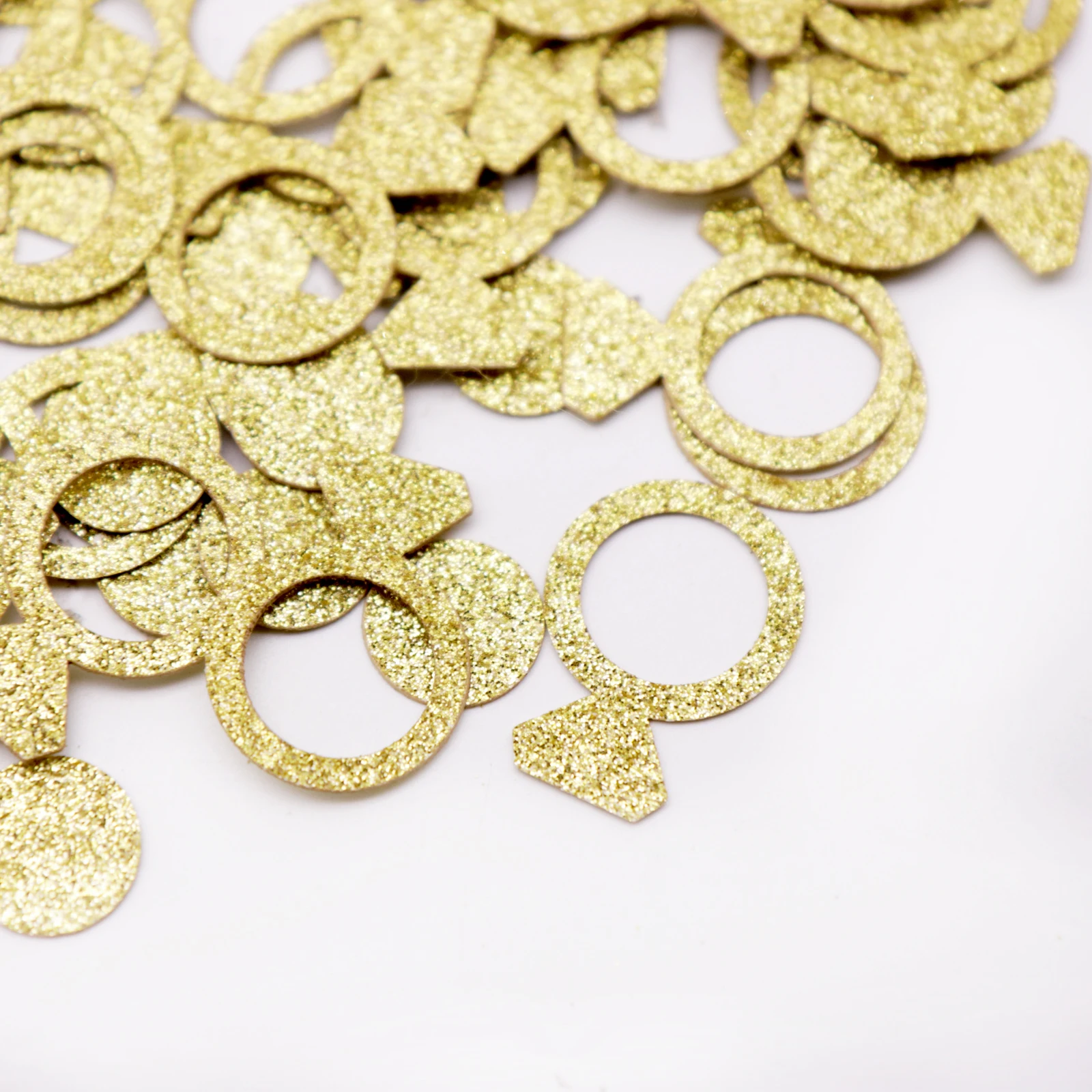 

100pcs/Pack Ring Crown Glitter Rose Gold Paper Confetti Christmas Birthday Wedding Party Table Scatter Decor DIY Supplie