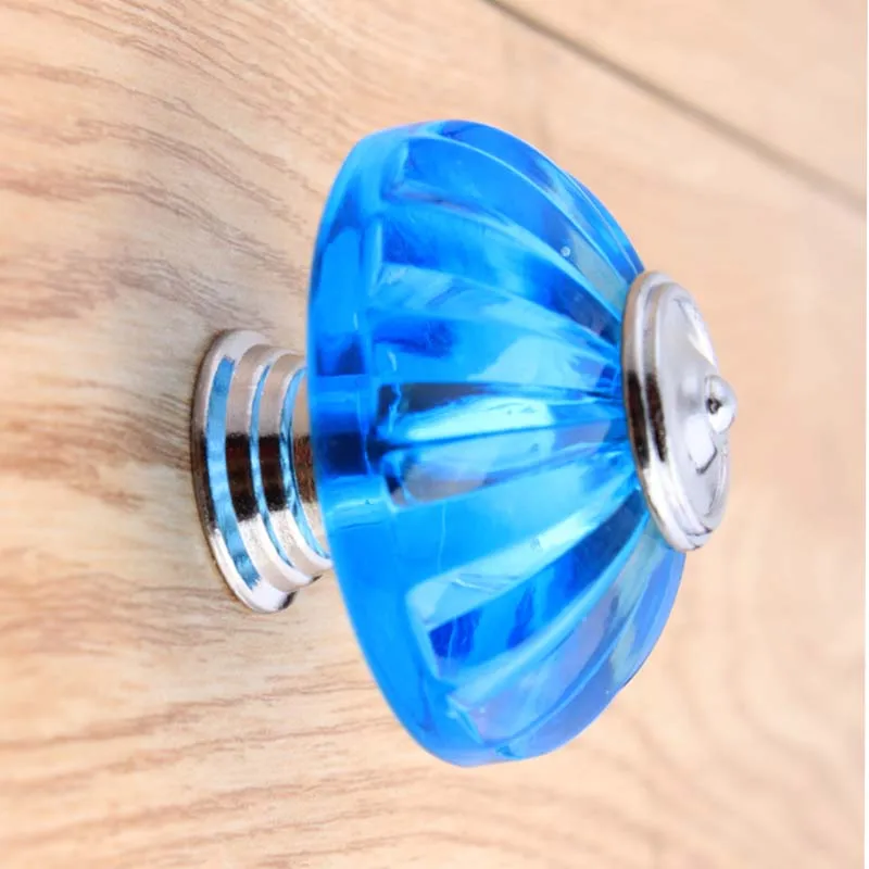 modern simple fashion clear blue acrylic drawer shoe knobs