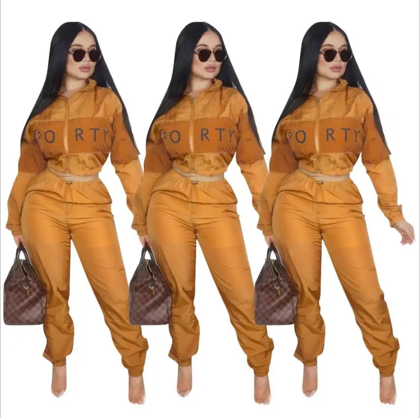 Fall Winter Tracksuit Women Two Piece Set Long Sleeve Top and Pant Sweat Suit Sexy Jogger 2 Piece Outfits Matching Sets - Цвет: Шампанское