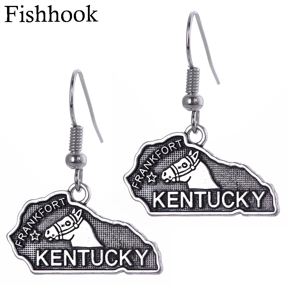 Fishhook USA State Map Earring KENTUCKY Earring And Pendants Custom