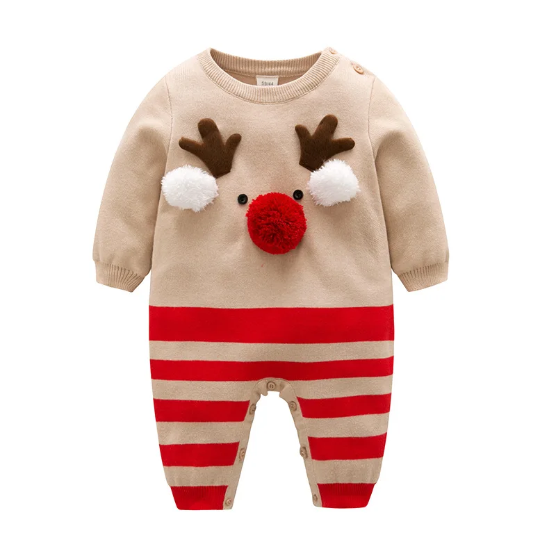 

Baby Rompers Winter Baby Boy girls Clothes Cotton Newborn Toddler Christmas Deer Clothes Infant Jumpsuits New born Clothing