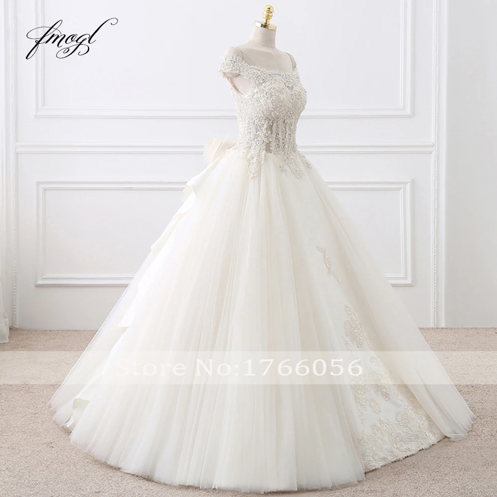 Ангел мечты Vestido De Noiva Роскошные Свадебные и Бальные платья 2019 Иллюзия вырез лодочка, аппликация цветной бисер лук невесты платья