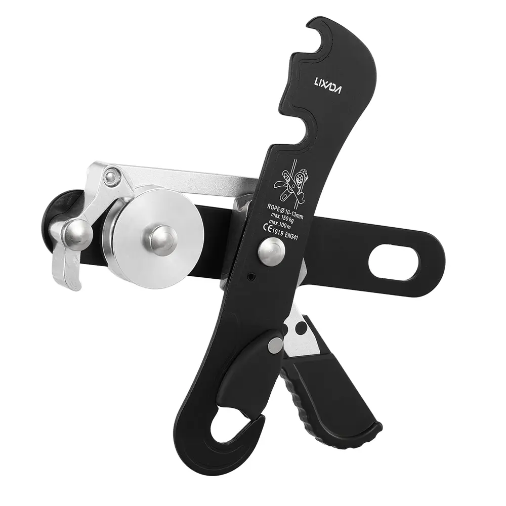 

# Professional Self Locking Hand Control Descender Safe Anti-dropping Protector Stop Descender Self-braking Rock Climbing Caving