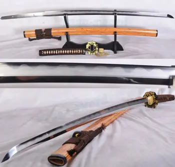 

TOP quality tradition Clay Tempered Folded Steel Japanese sword katana sharp