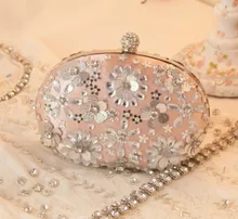 Forever new Pink petal package Rhinestone day Clutch Married bridal Bag diamond Pearl Bag Wedding prom