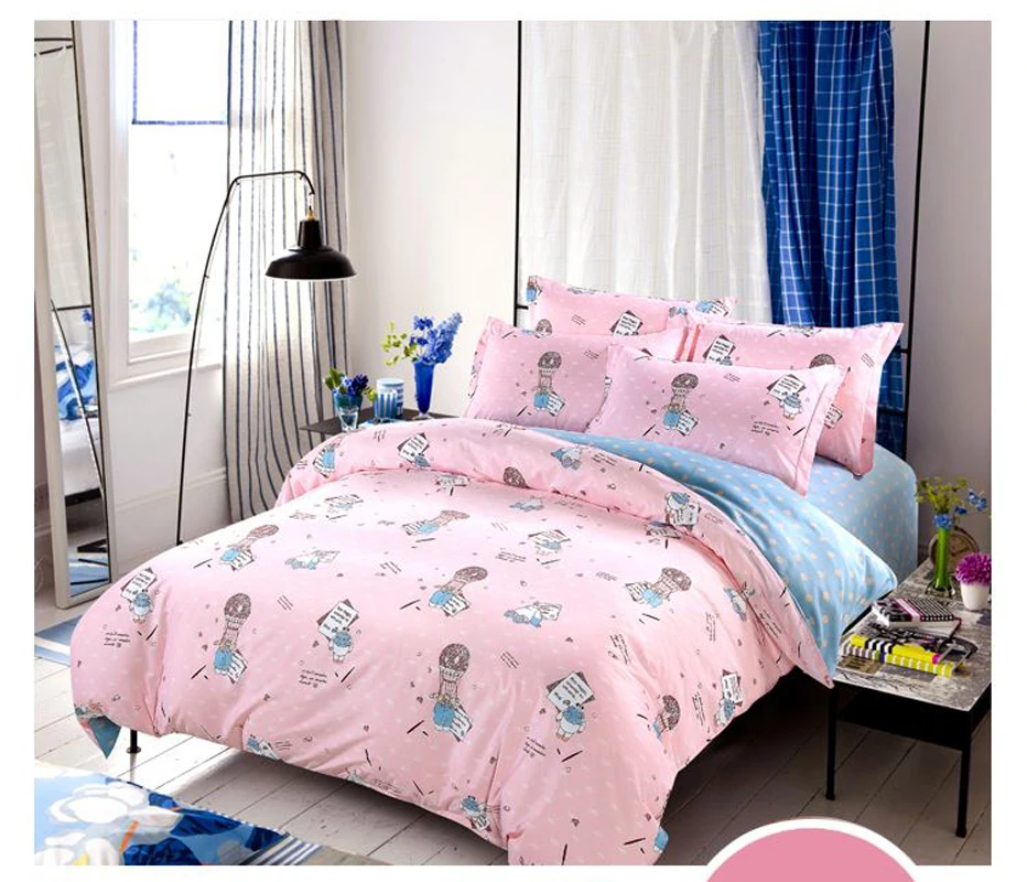 

Fashion style bedding sets 4pcs Twin/Single/Double/Queen size cotton duvet cover+bedsheet+pillowcase linen bedcover set