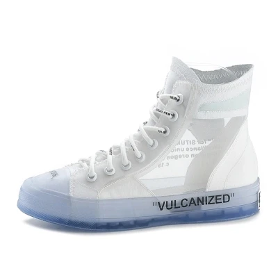 

Transparent canvas sneakers female 2018 summer new Korean version of the wild network red hip hop street shoot small white high