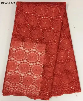 

Nice good Quality African Sequins french net lace fabric for Christmas wedding clothing PLW-42
