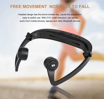 

V9 Ear Hook Bluetooth Headset Bone Conduction Sport Headphone With Mic Adjustable headband For IOS Android Smartphone USB Charge