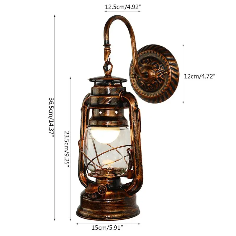 Винтажный светодиодный настенный светильник в стиле ретро, керосин, настенный светильник в стиле амбара, Европейский деревенский Античный стиль WF4458037