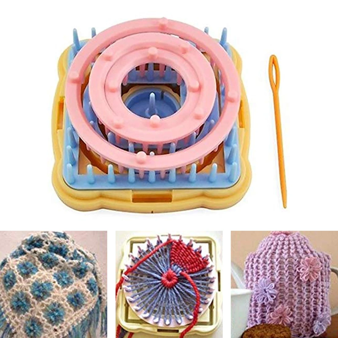 

Weaving Tools Creator Yarn Needle Hobby Loom 9 Knitting Machine Color Stitching Tools Flower Loom Knitting Woolen