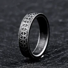 Крутое черное кольцо для мужчин и женщин из нержавеющей стали Панк мужские тату металлические кольца ювелирные изделия