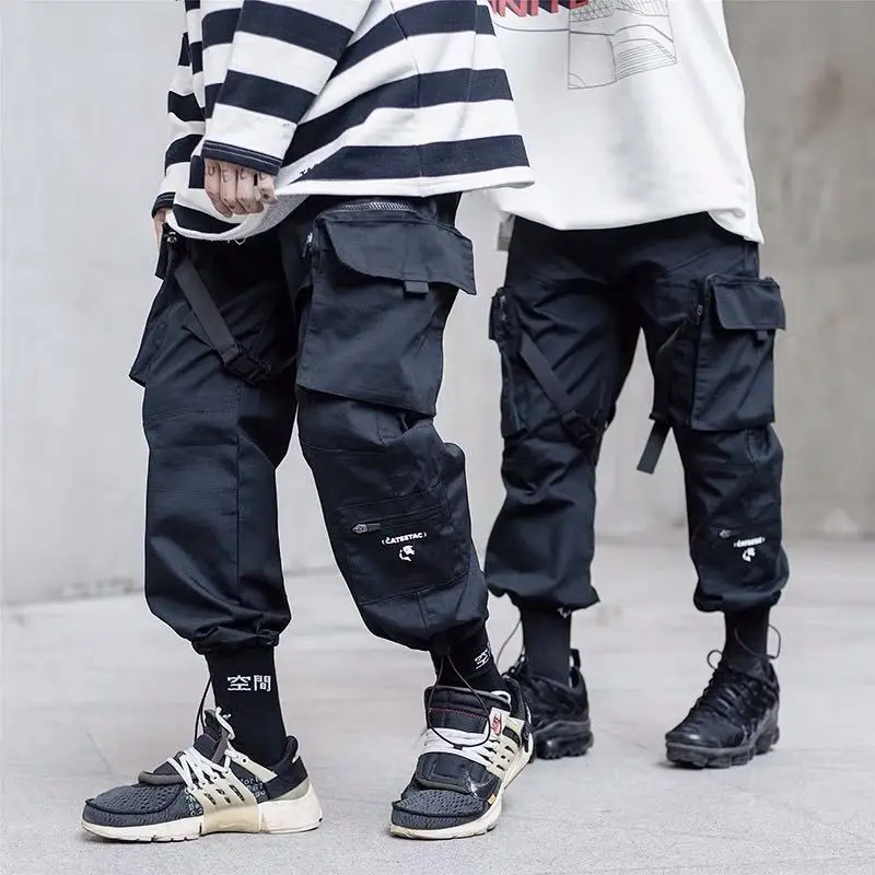 

Dropshipping Dark Blue Cargo Pants Men Streetwear Military Joggers
