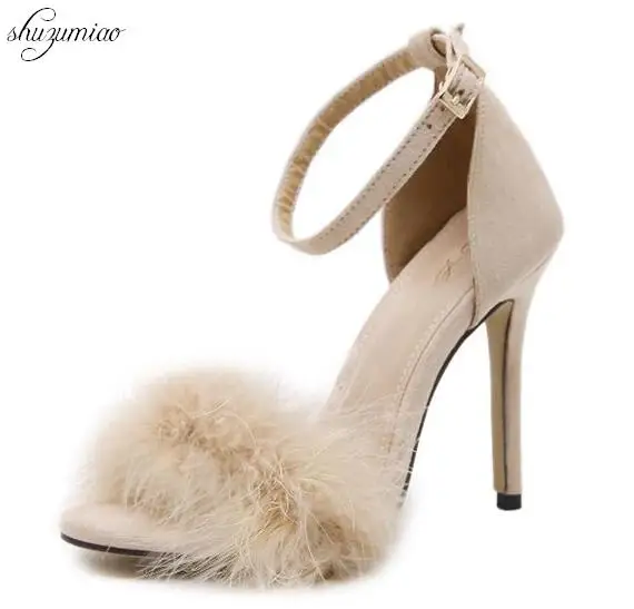 

Shoes Woman Sandals 2019 High-Heel 11cm Female Sandals Fish mouth Open Toe Sexy Fine With Big Yards 34-43 Lady hyoma Shoes