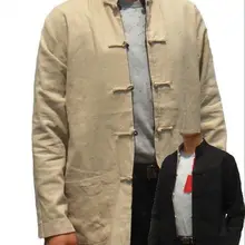 Бежевое черное мужское льняное Двустороннее пальто винтажная Двусторонняя Куртка Wu Shu одежда Прямая поставка РАЗМЕР S M L XL XXL XXXL 2973