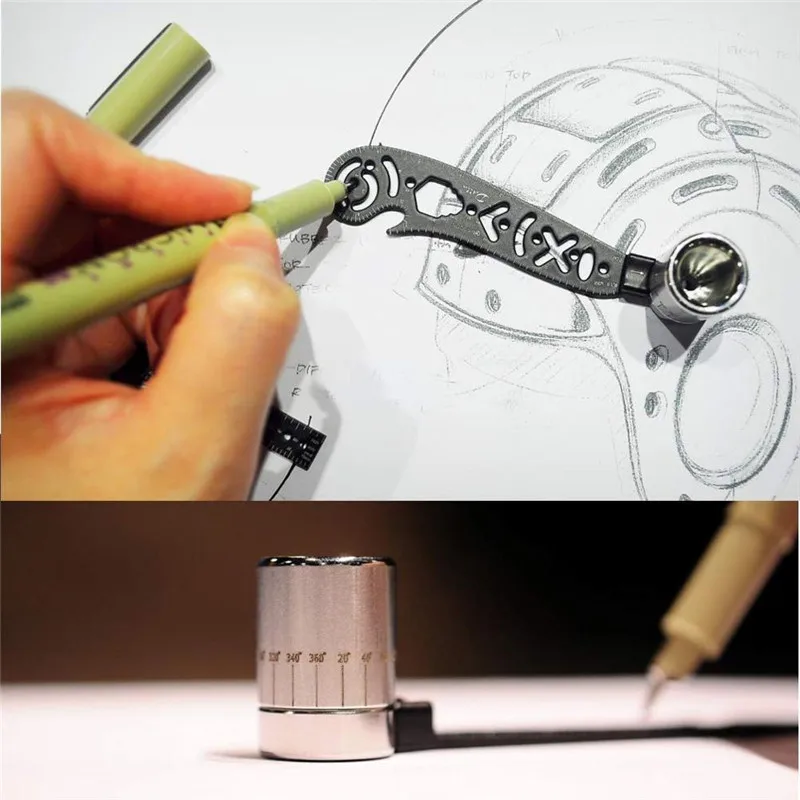 

Precision Magcon Tool Design Drawing Ultimate Design Mini Compass Protractor Combo Designer Instrument Accessorie Metallic Ruler