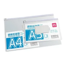 Deli A4 Размер, Сумка для документов, прозрачная сумка, эластичная застежка, папка на молнии, 10 шт./партия, школьные и офисные принадлежности 5674