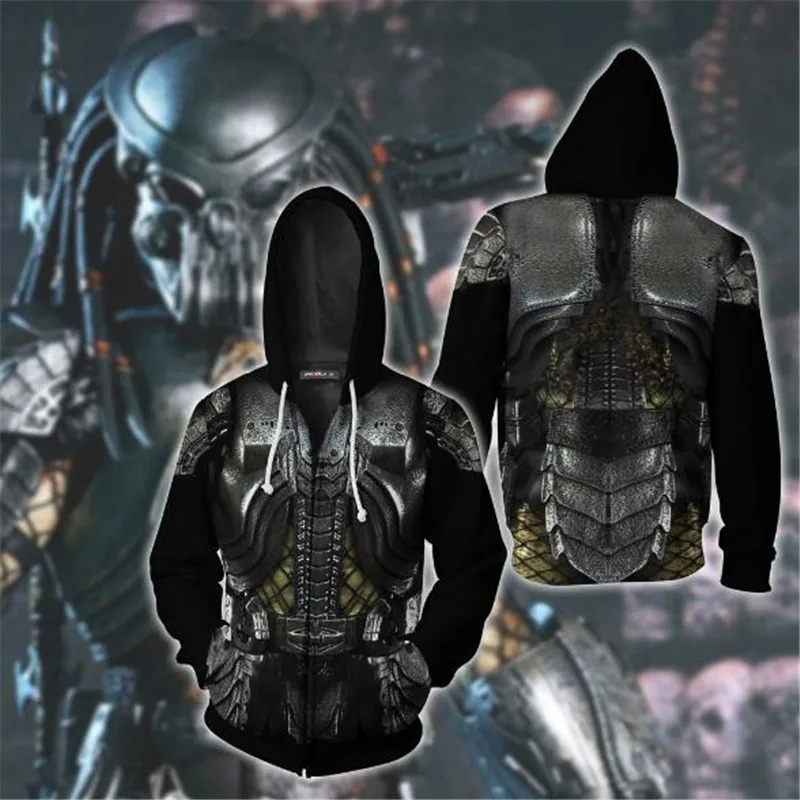 

Alien vs. Predator Costume Cosplay Zip Hoodie Cosplay Men's and Women's Casual Sports Sweater 2019 Brand New