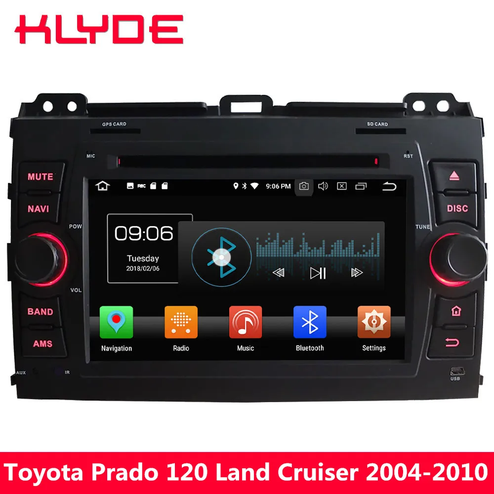 

KLYDE 4G Octa Core Android 8.0 4GB RAM 32GB ROM Car DVD Multimedia Player Radio For Toyota Land Cruiser Prado LC120 2004-2010