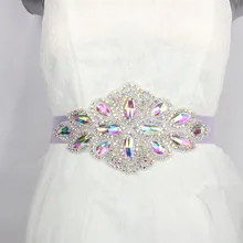 AB Красочные Стразы Вечерние платья для выпускного вечера аксессуары ручной работы свадебный пояс для талии можно настроить любой размер