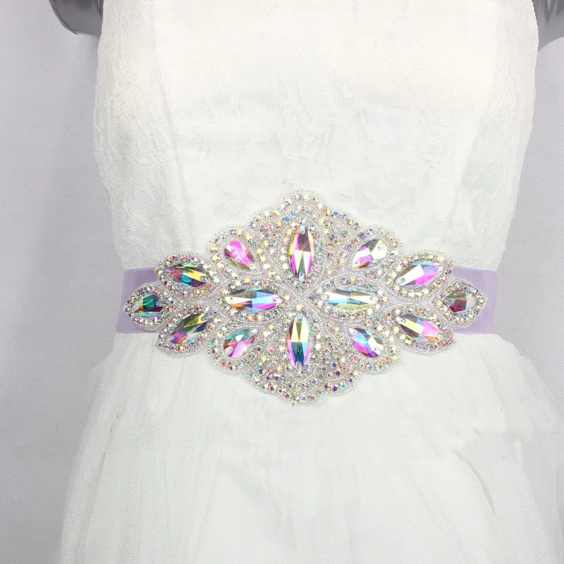 AB Colorful Rhinestones Evening Party Prom Dresses Accessories Handmade